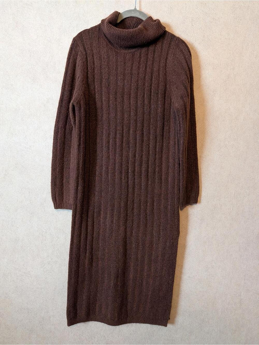 ASOS brown ribbed turtleneck sweater dress sz 6P